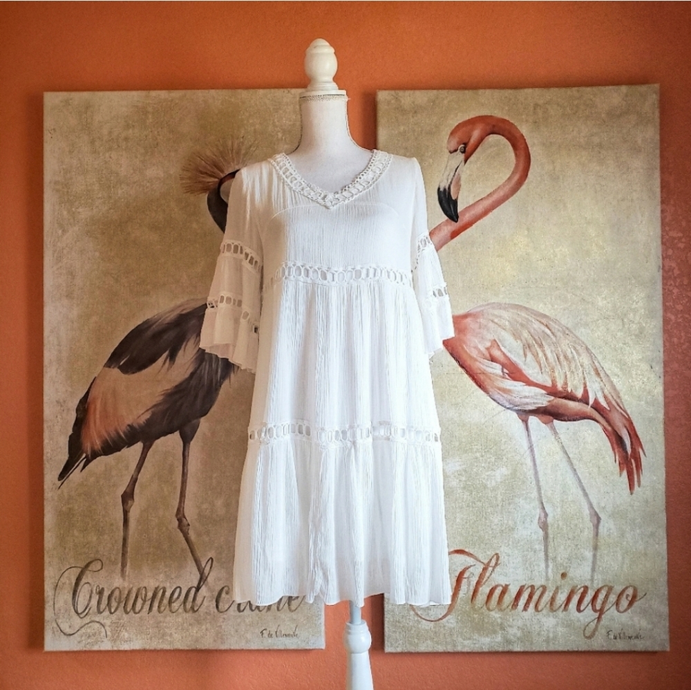 TF The Find Auction Oversized White Gauze Dress One Size Fits Most